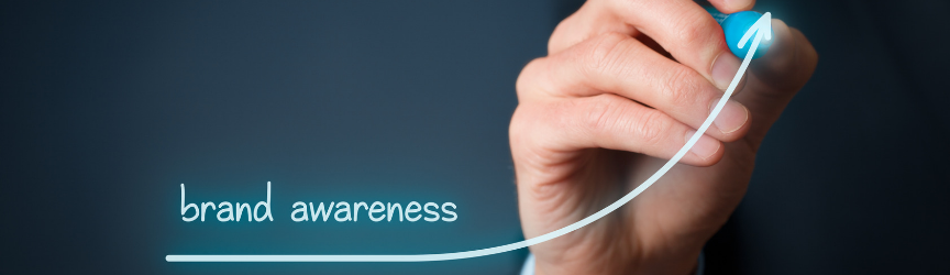 brand awareness with a a person drawing an arrow up