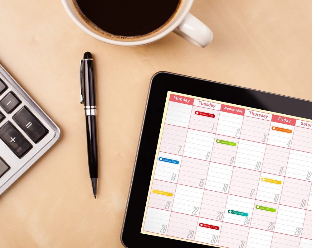 Calendar on tablet Rehab Center Marketing