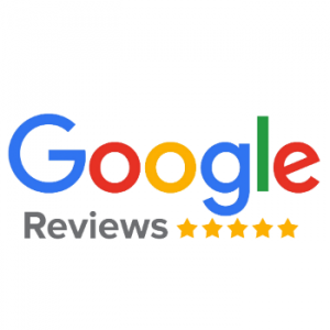 Google reviews logo with 5 star review below