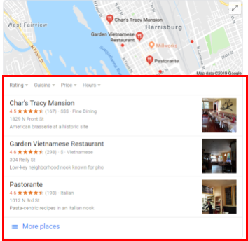 Google My Business Local 3 Pack Results